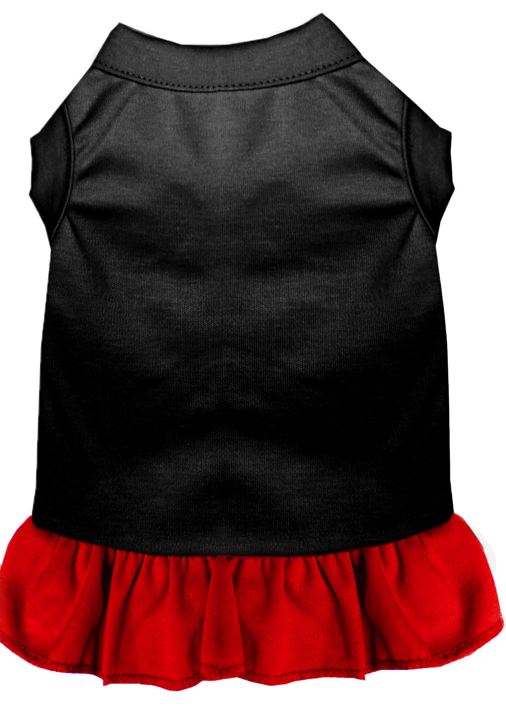Plain Pet Dress Black with Red XS